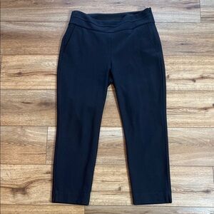 Cabi ankle straight leg banded waist trouser pointe knit black dress pants